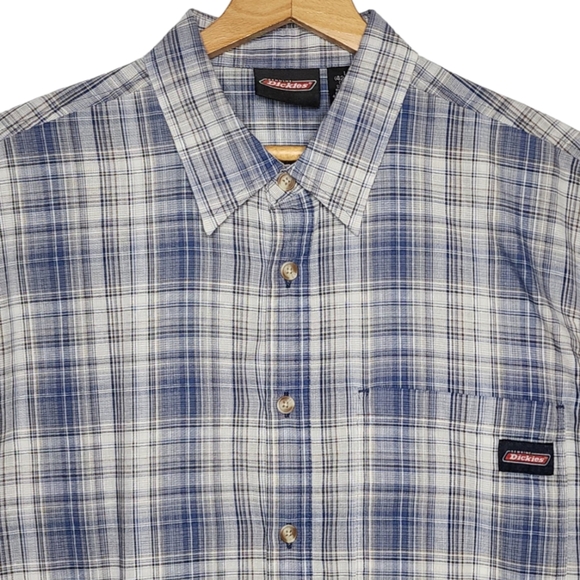 DICKIES Button Down Plaid Shirt - Men's Large - Picture 3 of 7